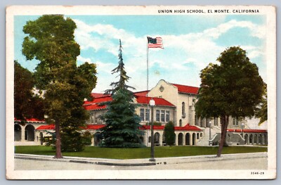 Postcard El Monte CA Union High School
