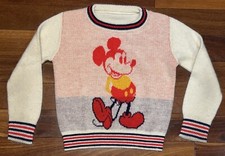 Vintage Mickey Mouse Disney Kids Pullover Knit Sweater 4 5 6