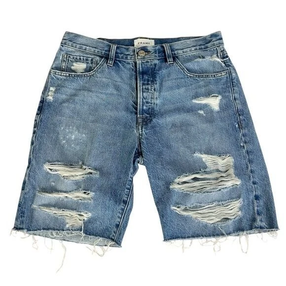 Bermudas Montura Denim Le Slouch Distressed Utility para Mujer Talla 27