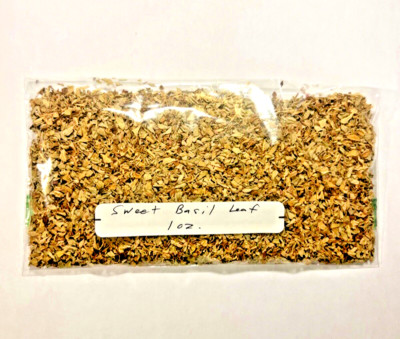 Sweet Basil Leaf 1 Oz. Cut & Sifted Certified USDA Organic Ocimum Basilicum Herb