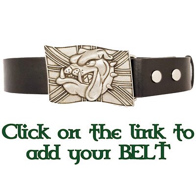 British Bulldog Union Jack Belt Buckle In Brushed Chrome biker UK