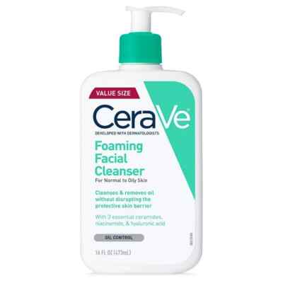 CeraVe 16 oz Fragrance Free Foaming Facial Cleanser for Oily Skin