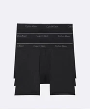 Men's Calvin Klein Micro Stretch 3-Pack Boxer Brief All Black Size Medium