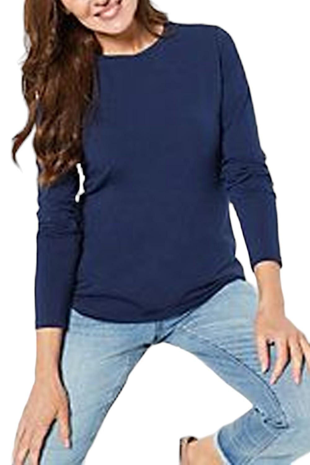 Susan Graver Weekend Essentials из прохладного хлопка с высоким низом насыщенного темно-синего цвета