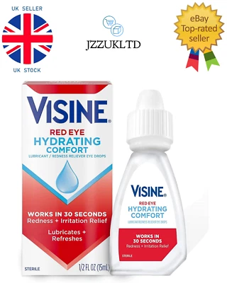 Visine Red Eye Hydrating Comfort Lubricant Redness Eye Drops 15 ml - USA IMPORT