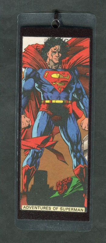 ADVENTURES OF SUPERMAN COMIC BOOK ART DOUBLE SIDED LAMINATED BOOKMARK. NEW! #41.