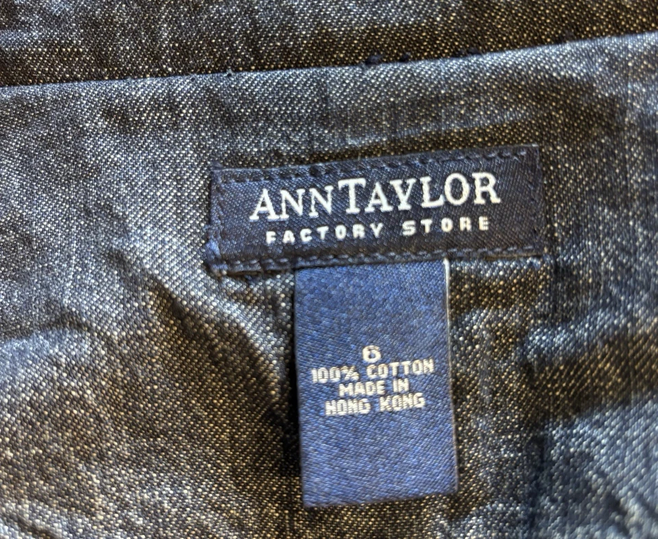 Chaqueta Blazer Ann Taylor Denim Para Mujer Talla 6 Ajustada Informal Carrera Foto 4 de 4