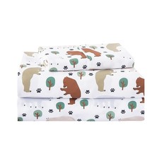 lasoftan Kids Sheet Set Twin Size, with Twin, Forest Bear