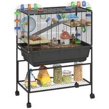 Hamster Cage, 3 Tier Rolling Rat Cage for Syrian, Gerbil, Mouse