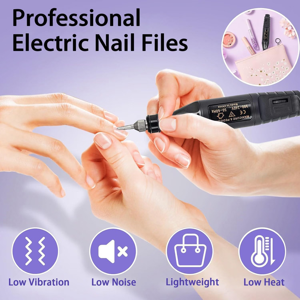 Electric Nail File for Thick Toe Nails Adjustable Speed Electric Nail ...