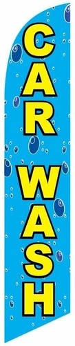 Car Wash (bubbles) Feather Banner Swooper Flag -No Wind Required- Replacement...