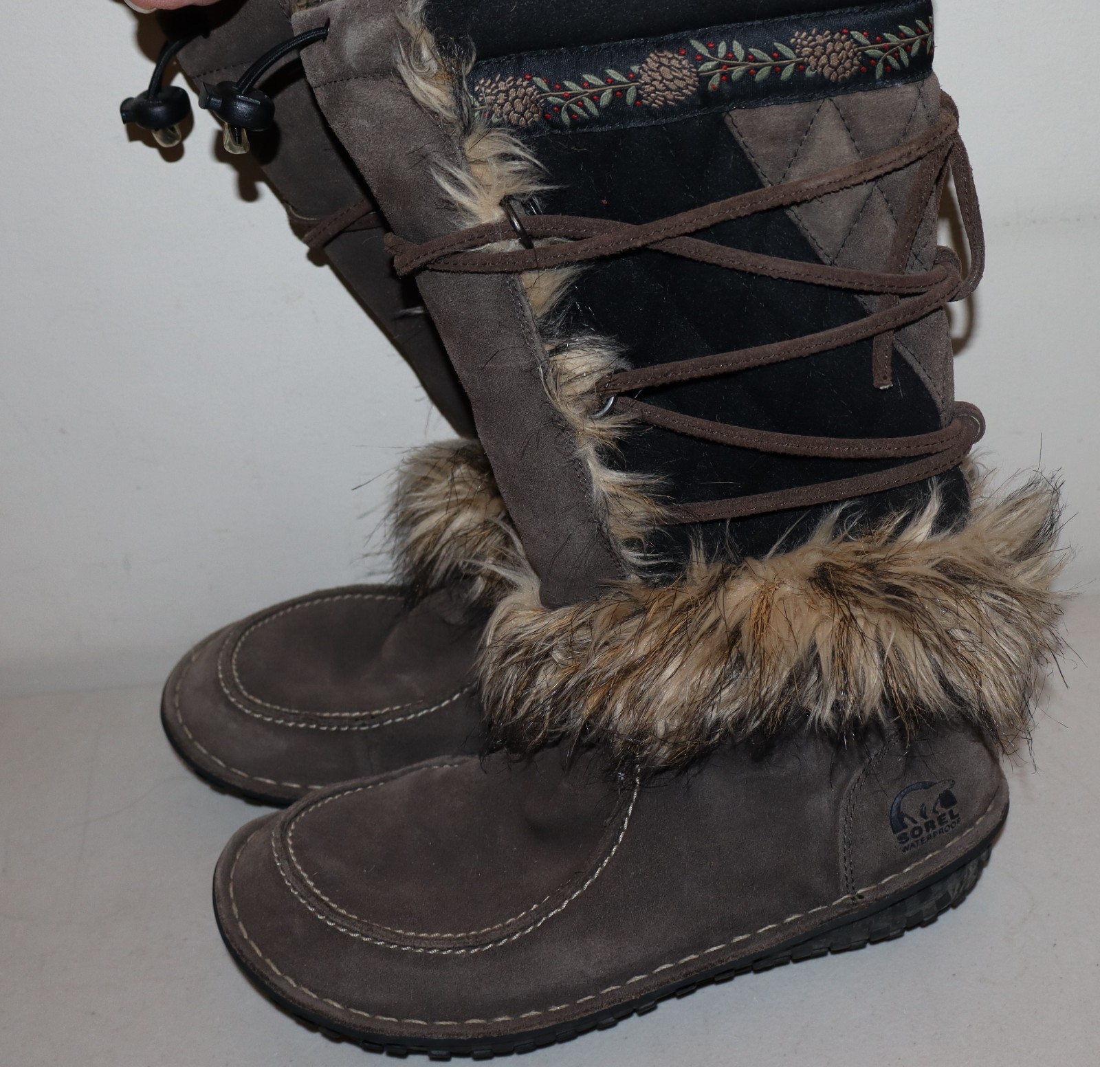 Women's SOREL Thinsulate Faux Fur Winter Snow Boots Moccasin Ski Size 7