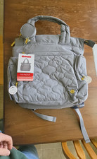 Huggies Cozy Hug Pack Gray Quilted Diaper Bag Backpack w/ Changing Pad OS