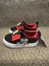 Mickey Mouse Slip-on Low Top/Hook Loop Closure Sneakers Kids Shoes Size 7