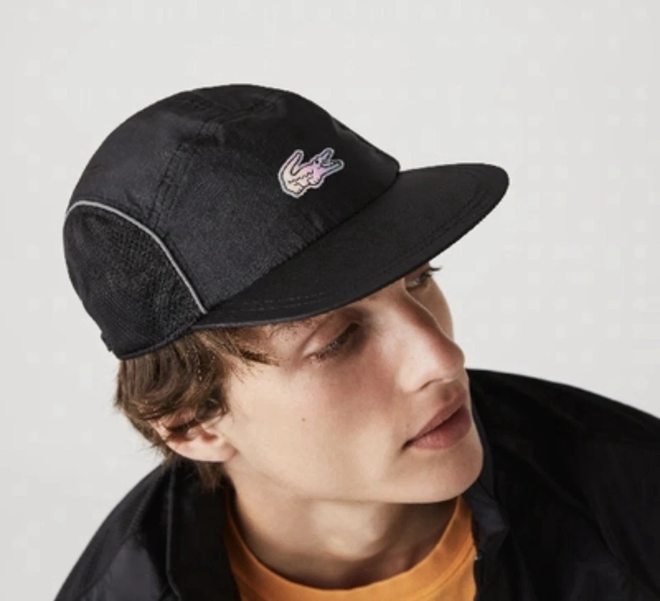 GORRA LACOSTE X CONCEPTS NYLON 5 PANELES Sombrero Negro Reflectante Poliamida Talla Grande Foto 2 de 4