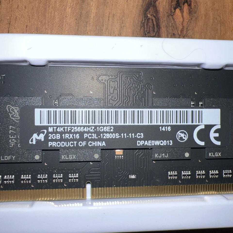 Micron 2x2GB 1RX16 PC3L-12800S-11-11-C3 DDR3 Laptop SODIMM - Image 2 of 3