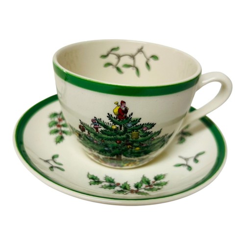 Spode England Christmas Tree 3 Piece Buffet Set Plate Saucer Cup Mug With Box - Picture 2 of 12
