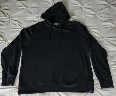 Faherty Brand Black Legend Pullover Sweater Twill Hoodie Mens Size Large