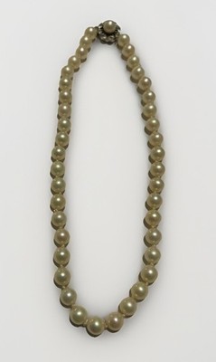 Majorica Sterling Silver Clasp Hand Knotted Faux Pearl 8mm Necklace 16'' Vintage