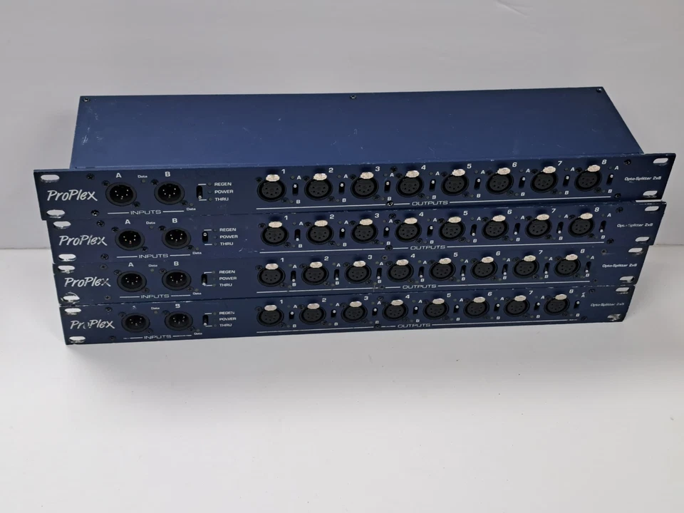 TMB ProPlex PPDDS285 DMX512 Opto-Splitter 2x8 2x 5-Pin XLR In 8x Out Rackmount - Image 2 of 4