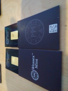 Two Panda Gold Bars 1/1000 Oz Fine Gold