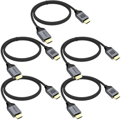HDMI Cable 3.3 FT 5-Pack, High Speed 8K HDMI eARC / ARC CL3 Cord 48Gbps with ...