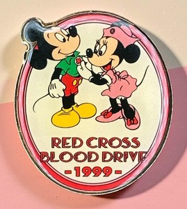Tokyo Disneyland - Cast Member - 1999 Red Cross Blood Drive Pin (Mickey/Minnie)