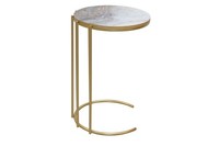 Beistelltisch 2929, Mit Mdf-Tischplatte, Goldfarben / Marmoriert