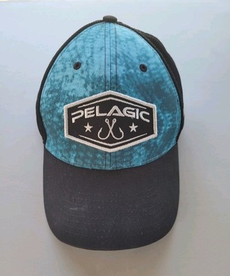 Pelagic Fishing Hat Hook & Latch Performance Headwear Blue W/ Sailfish On Side