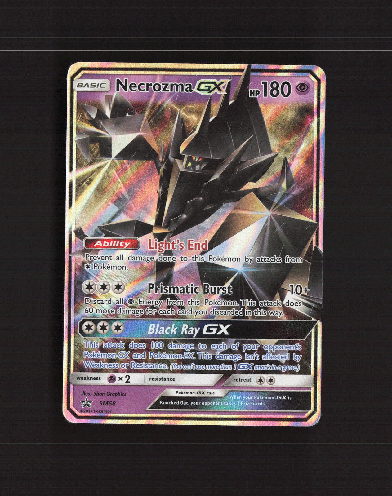 Necrozma GX SM58 Sun & Moon Black Star Promo Holo Pokemon Card MP