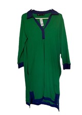 New York & Company Women's Shirt Dress  Green & Blue Size M NWT