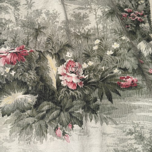 Vintage tropical bark cloth tablecloth 42x52 - Picture 2 of 3