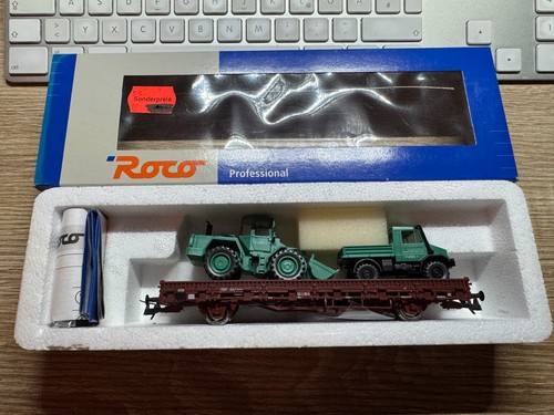Roco H0 47848 Rungenwagen mit Ladung der DB in OVP Unbespielter Zustand | Zustand: Gebraucht