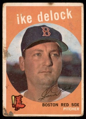 1959 TOPPS IKE DELOCK BOSTON RED SOX #437 G (Stains/Wear)