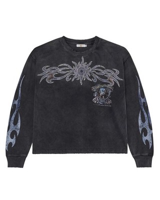 Vale Forever Valley Black Bling Long Sleeve Tee Shirt L/S (Size Small)