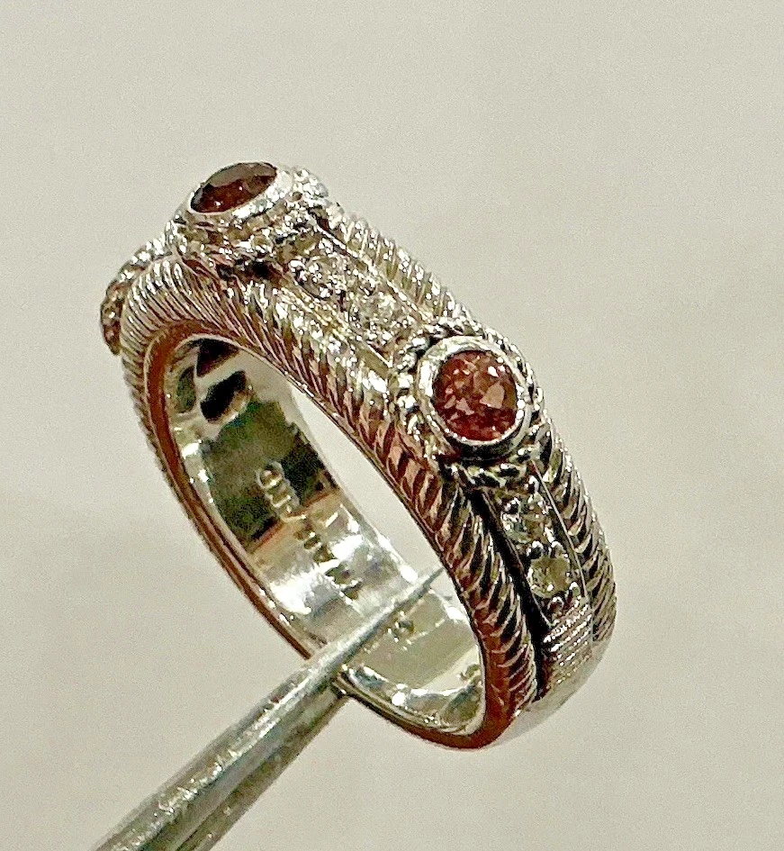 Anel Judith Ripka esterlina turmalina rosa real tamanho 6  - Imagem 2 de 4