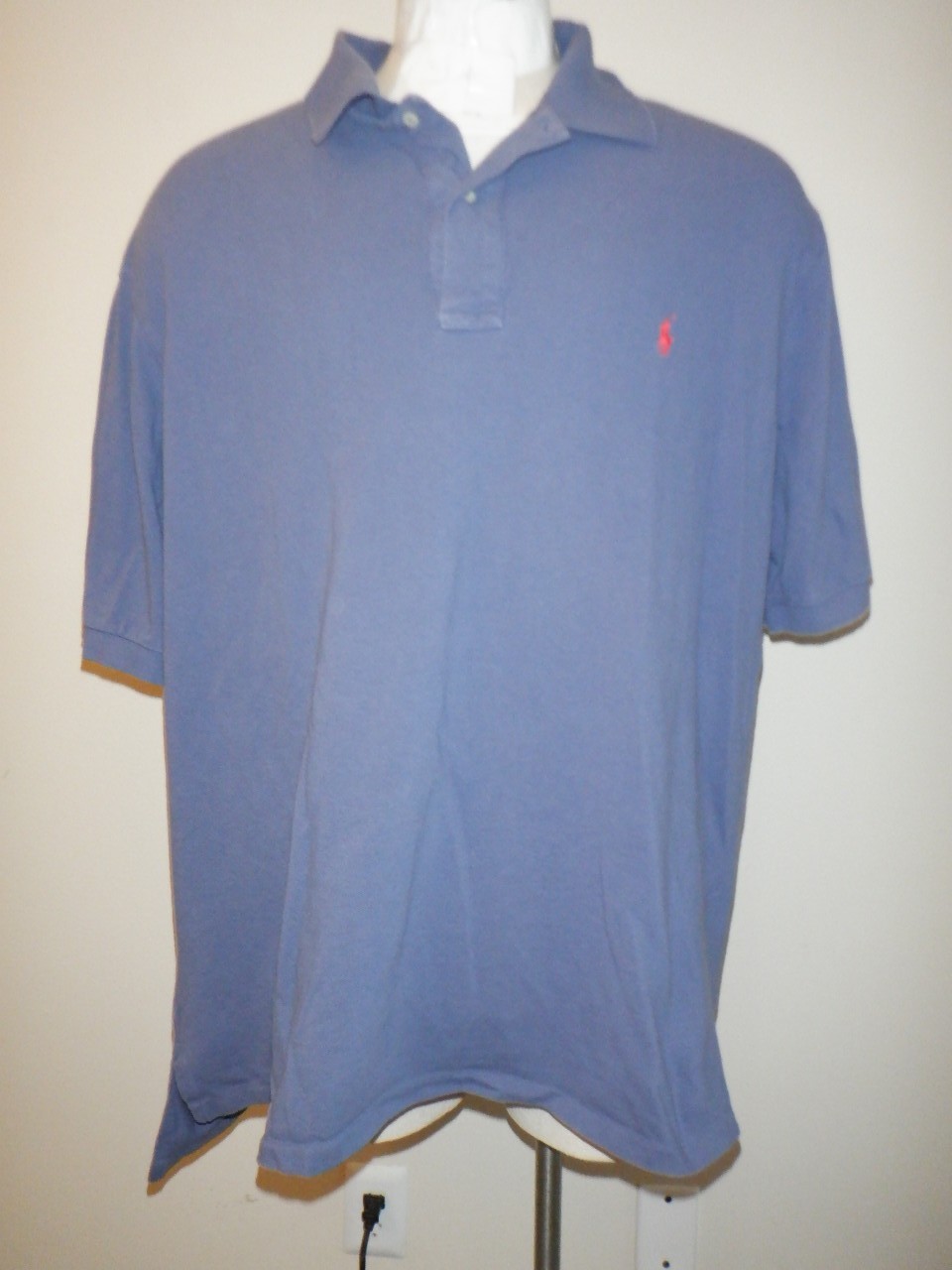 Men's POLO by RALPH LAUREN Sz  3XLT TALL Purple Mesh Short Sleeved Polo Shirt