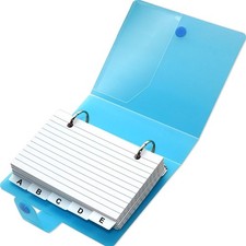 3X5 Lined Index Cards, 100 Ruled Cards with Ring Binder Holder and Dividers