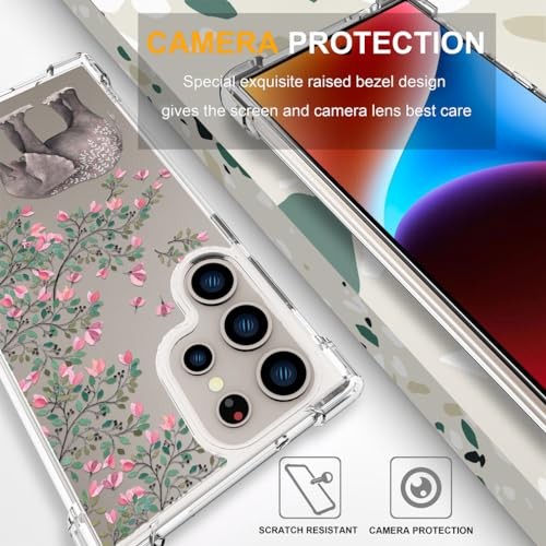 Kompatibel mit Samsung Galaxy Hüllen mit S25 Ultra Clear Elephant Flowers - Bild 5 von 7
