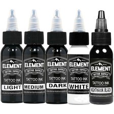 Tattoo Artist Essential: Greywash Ink Set for Professional Shading 5x1oz
