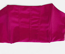 SHEIN Women’s Satin Corset Top Pink Solid Bustier Opaque Regular Size L