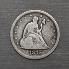 1875-S 2c Seated Liberty Twenty Cent Piece 90% Silver San Francisco Mint US Coin