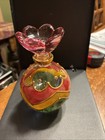 Murano Art Glass Perfume Bottle Hand- Painted  Flower Stopper Italy Vtg — photo 4