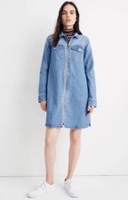 Madewell Denim Zip-Front Shirtdress Denim Women’s Size Medium