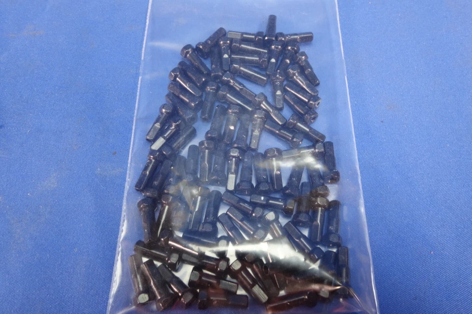 Sapim Hexagonal Polyax Secure Lock Aluminum Alloy Nipples Black, 14mm, Bag of 80