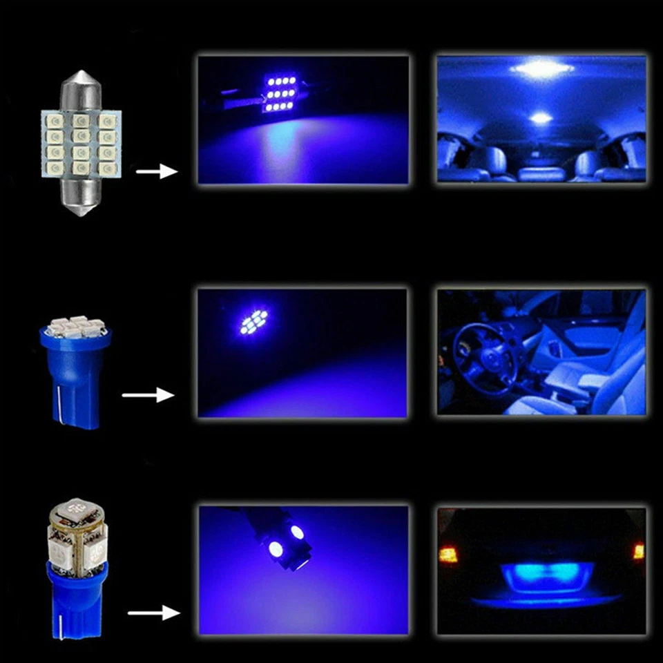 13x Car Interior LED Lights For Dome License Plate Lamp 12V Car Accessories Kit — 第 3/4 张图片