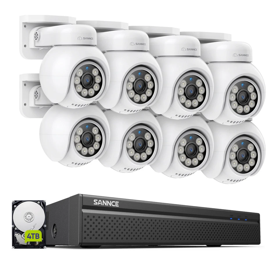 Sistema de cámara de seguridad SANNCE 8CH 4K NVR 8MP POE PT seguimiento automático audio bidireccional Foto 2 de 4