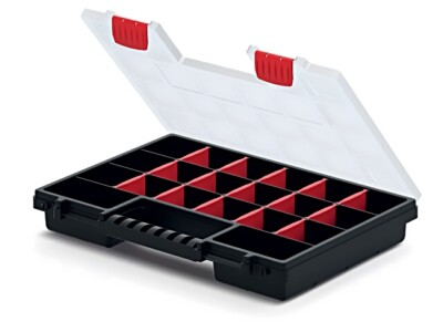 KNO35255S Behälter: kollektiv mit Partitionen schwarz 344x249x50mm KISTENBERG