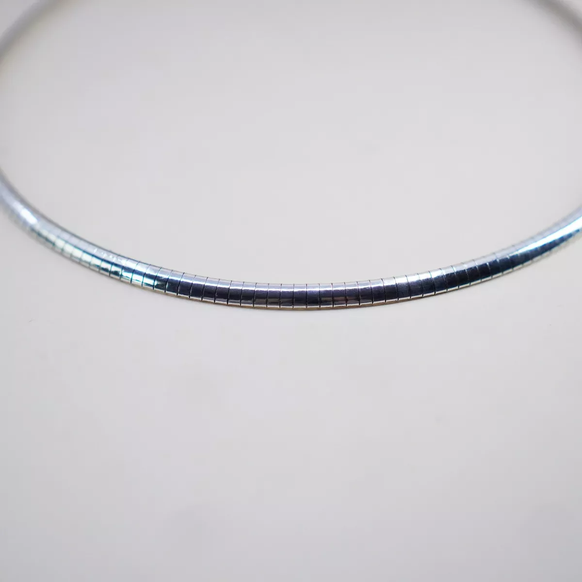 16 4mm Vintage Italian sterling silver omega chain bold 925 necklace
