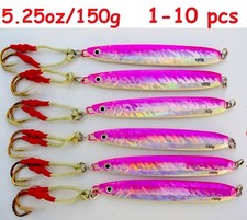 1-10 pcs Knife jigs 5.25oz/150g Pink Glow Vertical butterfly Saltwater Lures
